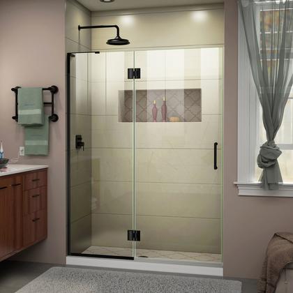 DreamLine Unidoor-X 49 in. W x 72 in. H Frameless Hinged Shower Door in Satin Black