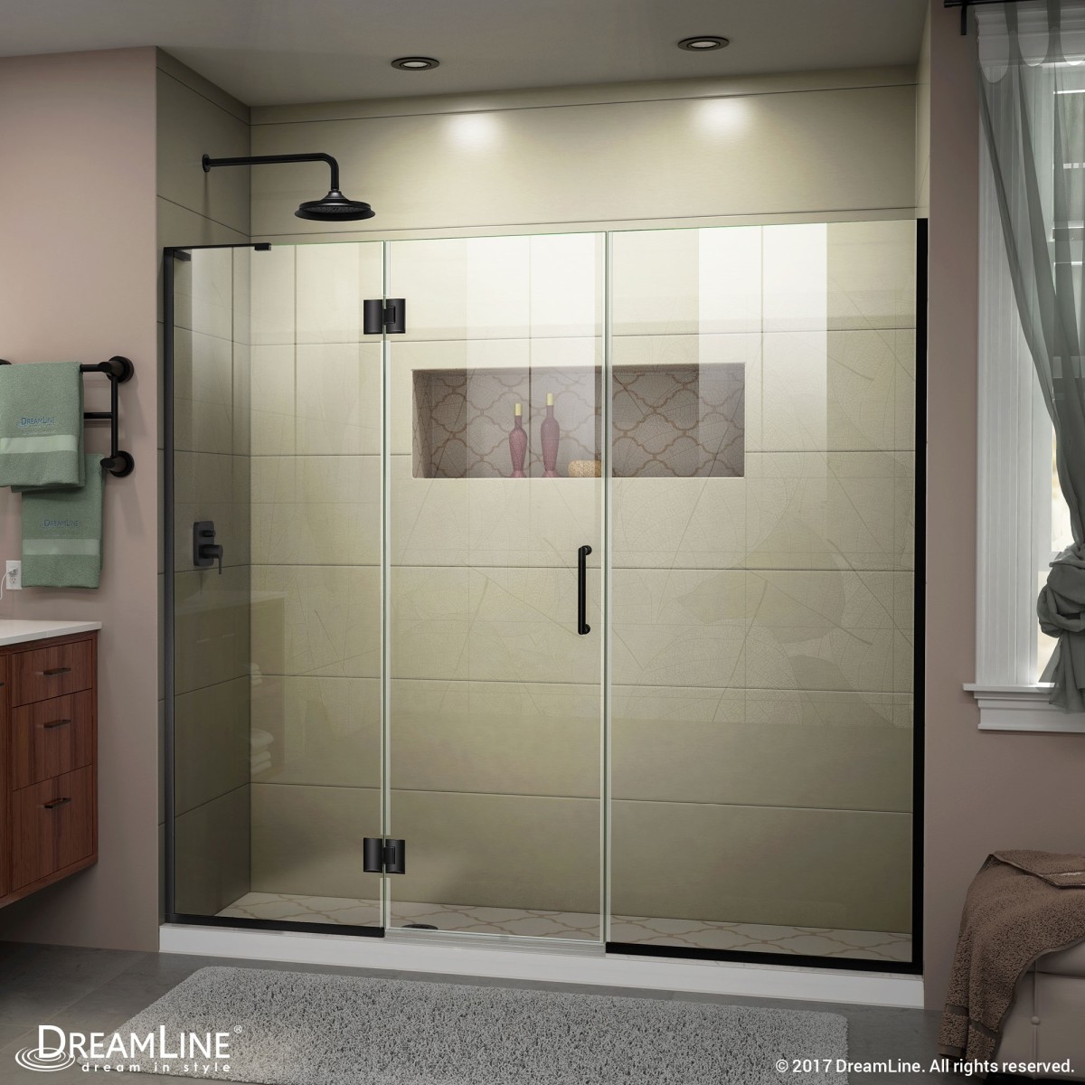 DreamLine Unidoor-X 61-61 1/2 in. W x 72 in. H Frameless Hinged Shower Door in Satin Black