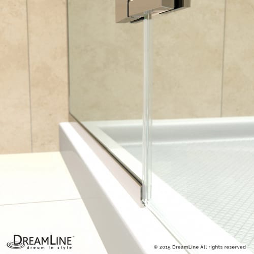 DreamLine Unidoor Plus 47 1/2 in. W x 34 3/8 in. D x 72 in. H Frameless Hinged Shower Enclosure, Clear Glass, Satin Black