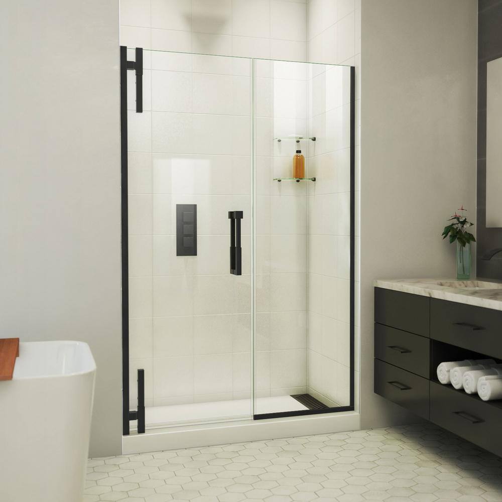 DreamLine Ascend 48 1/2-49 1/2 in. W x 72 in. H Frameless Pivot Shower Door in Satin Black