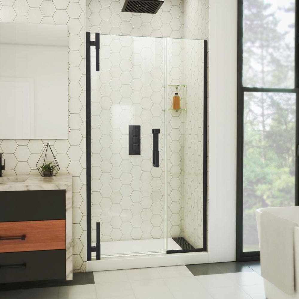 DreamLine Ascend 40 1/2-41 1/2 in. W x 72 in. H Frameless Pivot Shower Door in Satin Black