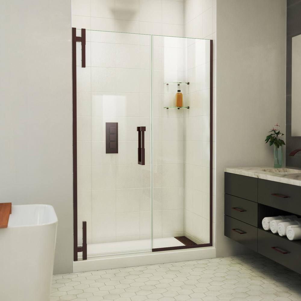 DreamLine Ascend 48 1/2-49 1/2 in. W x 72 in. H Frameless Pivot Shower Door in Oil Rubbed Bronze