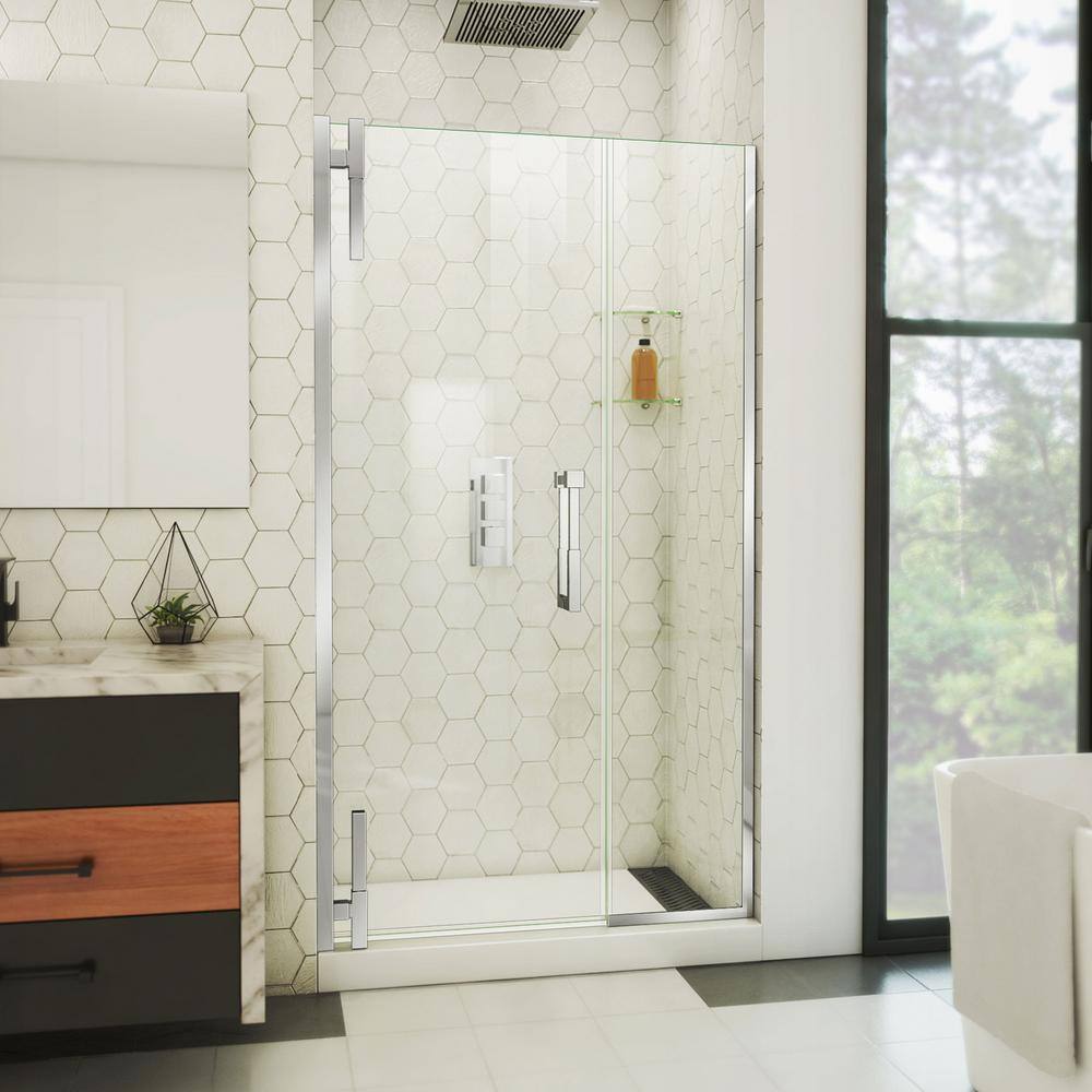 DreamLine Ascend 40-41 in. W x 72 in. H Frameless Pivot Shower Door in Chrome