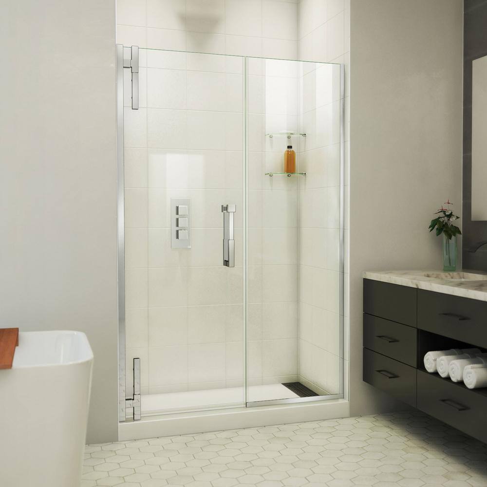 DreamLine Ascend 48 1/2-49 1/2 in. W x 72 in. H Frameless Pivot Shower Door in Chrome