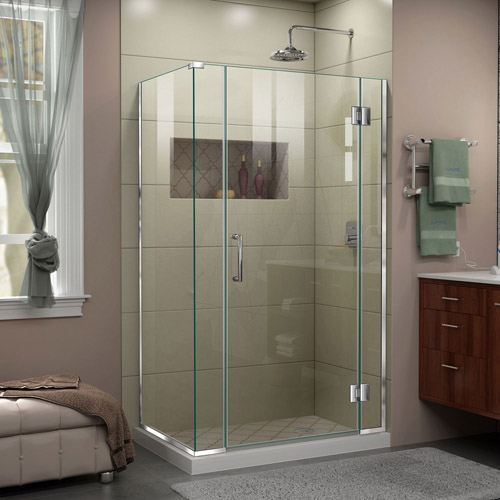 DreamLine Unidoor-X 39 1/2 in. W x 30 3/8 in. D x 72 in. H Frameless Hinged Shower Enclosure in Chrome
