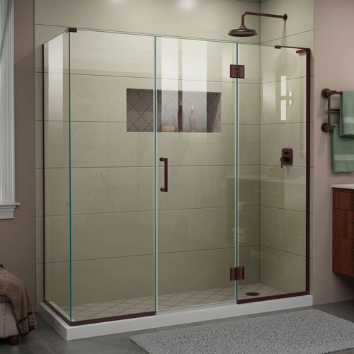 DreamLine Unidoor-X 69 1/2 in. W x 34 3/8 in. D x 72 in. H Frameless Hinged Shower Enclosure in Oil Rubbed Bronze