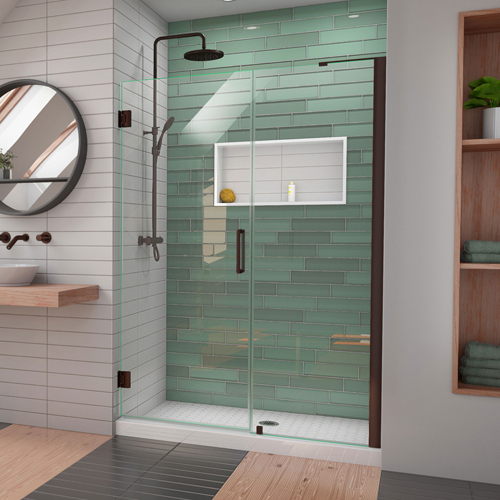 DreamLine Unidoor-LS 47-48 in. W x 72 in. H Frameless Hinged Shower Door in Oil Rubbed Bronze