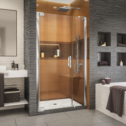 DreamLine Elegance-LS 35 1/4 - 37 1/4 in. W x 72 in. H Frameless Pivot Shower Door in Chrome