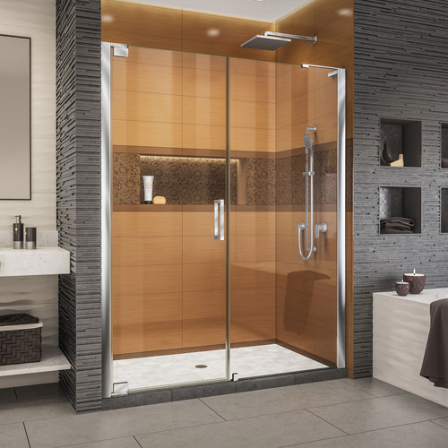 DreamLine Elegance-LS 53 1/4 - 55 1/4 in. W x 72 in. H Frameless Pivot Shower Door in Chrome