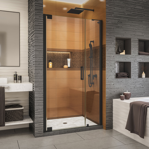 DreamLine Elegance-LS 40 1/2 - 42 1/2 in. W x 72 in. H Frameless Pivot Shower Door in Satin Black