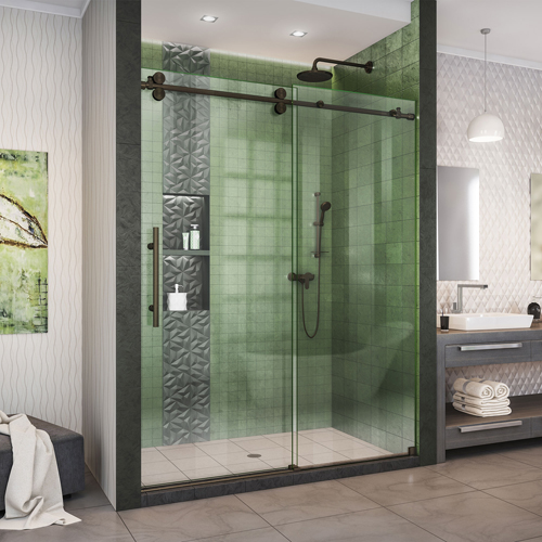 DreamLine Enigma-XO 50-54 in. W x 76 in. H Fully Frameless Sliding Shower Door in Oil Rubbed Bronze