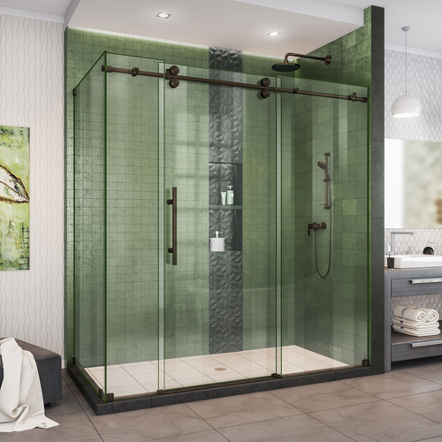 DreamLine Enigma-XO 32 1/2 in. D x 68 3/8-72 3/8 in. W x 76 in. H Frameless Shower Enclosure in Oil Rubbed Bronze Stainless Stee