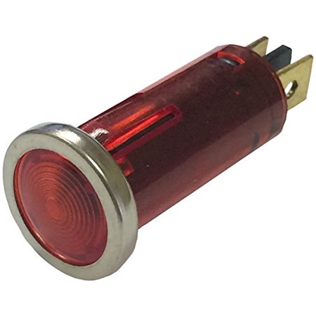 INDICATOR LIGHT-1/2IN ROUND-w/ CHROME BEZEL-RED