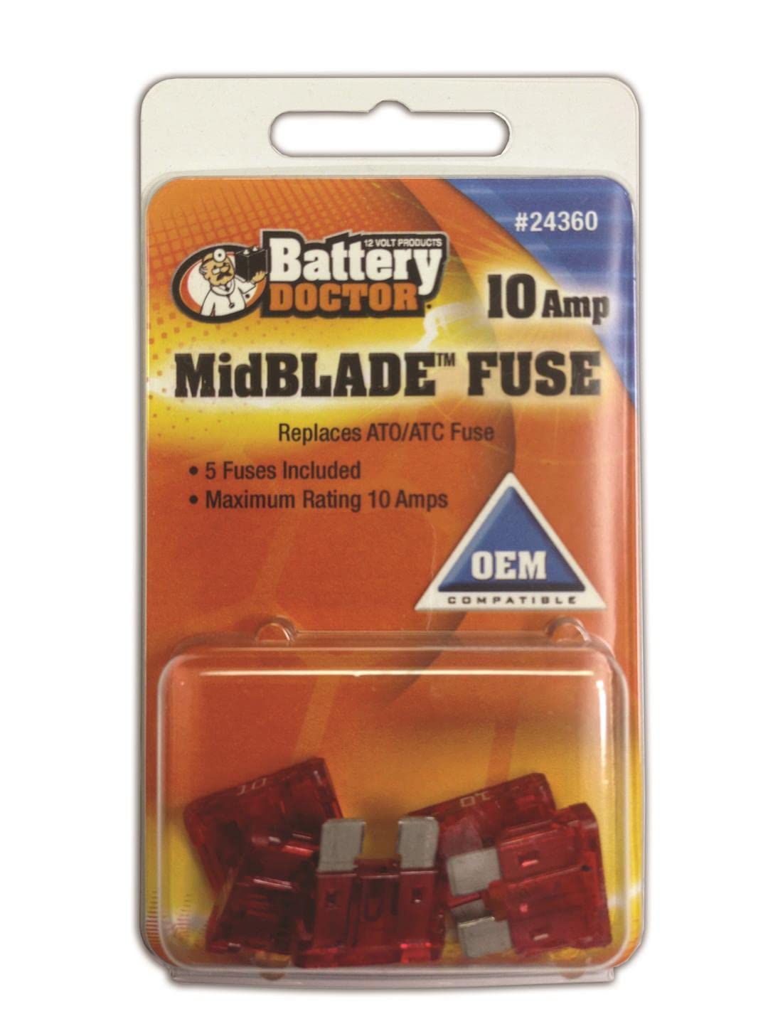 ATO/ATC STANDARD BLADE FUSE20AYELLOW5PCS RETAIL PKG