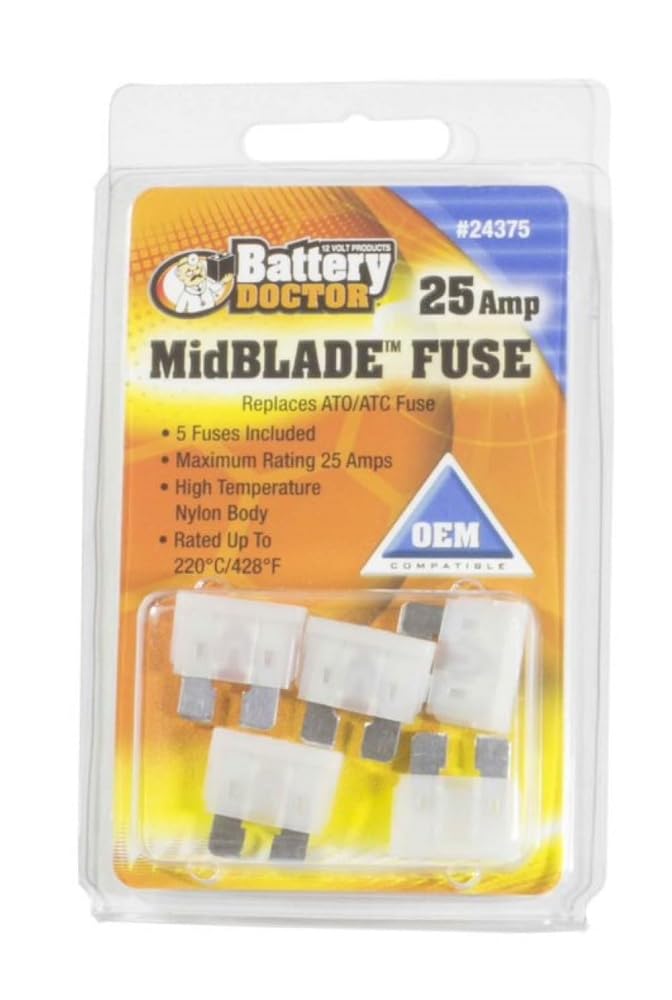 ATO/ATC STANDARD BLADE FUSE25ACLEAR5PCS RETAIL PKG