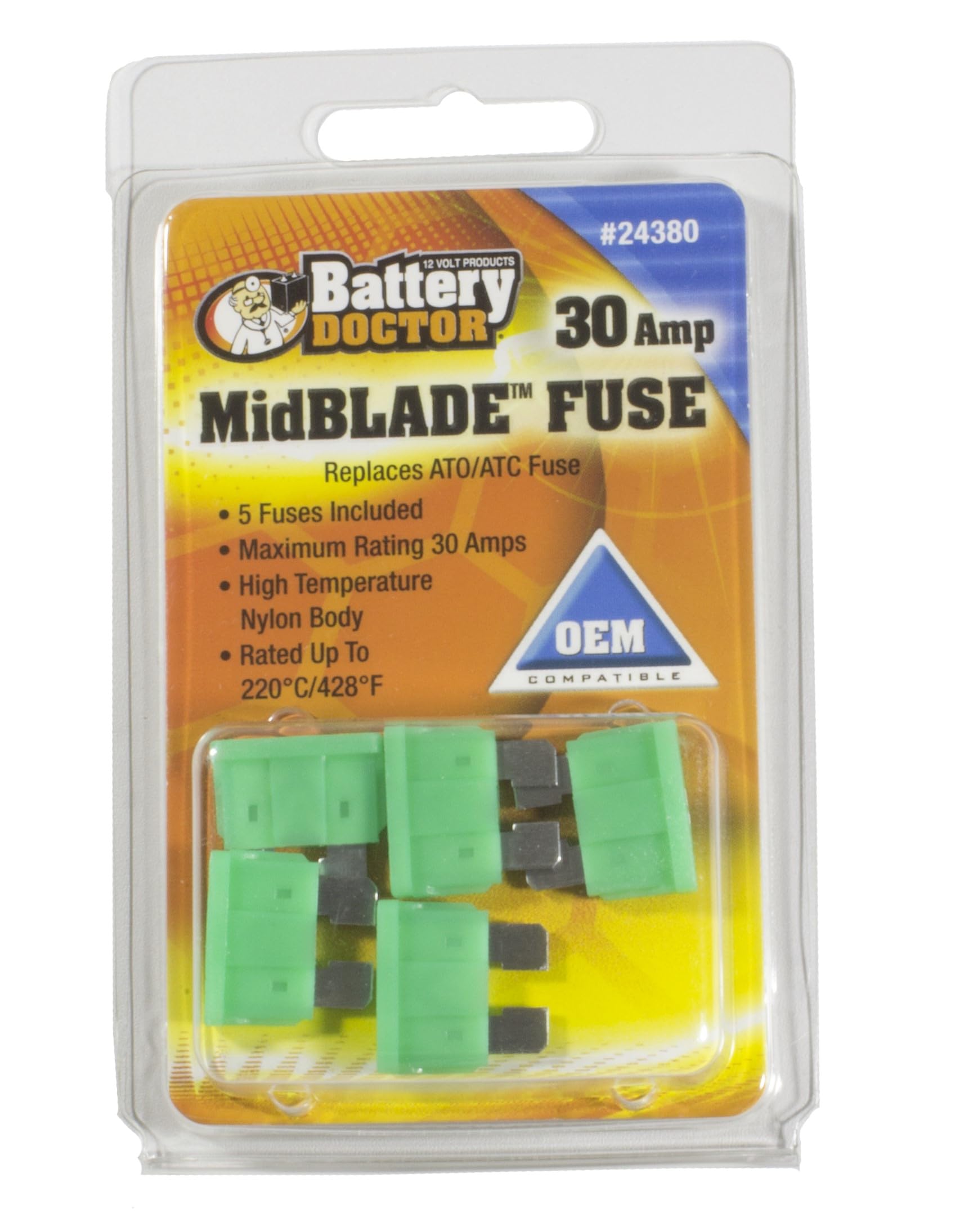 ATO/ATC STANDARD BLADE FUSE30AGREEN5PCS RETAIL PKG