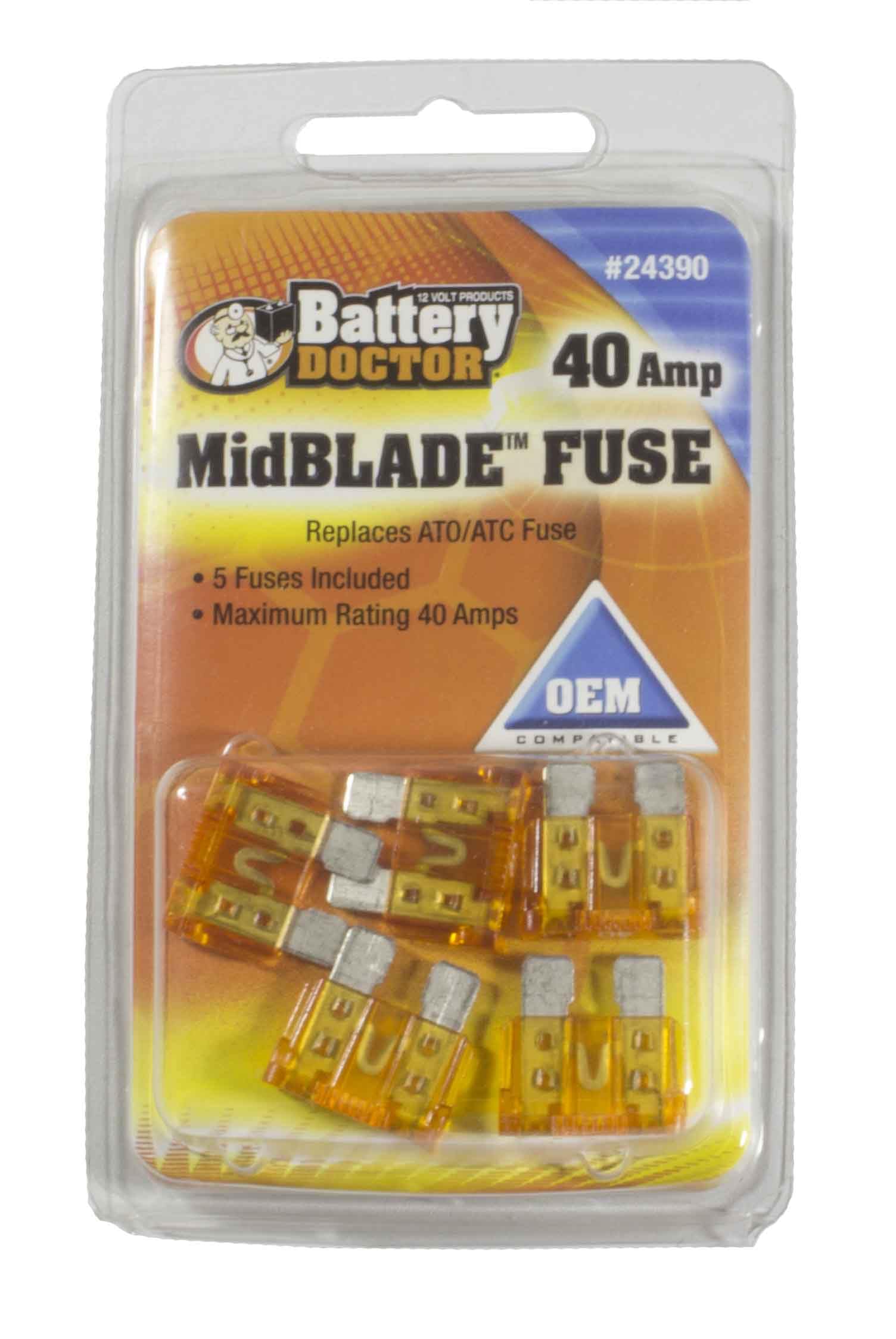 ATO/ATC STANDARD BLADE FUSE40AORANGE5PCS RETAIL PKG