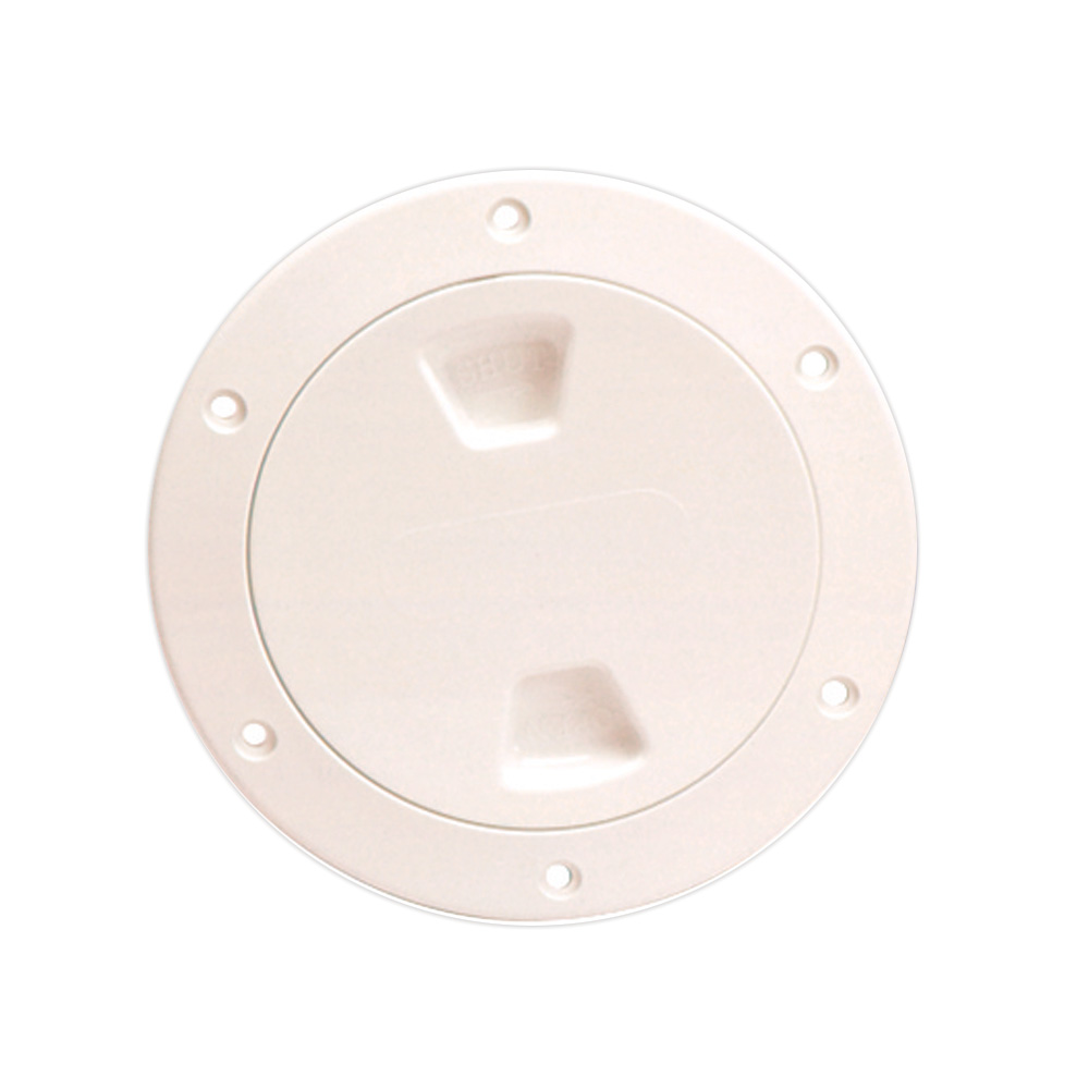 Beckson 4" Smooth Center Screw-Out Deck Plate - Beige