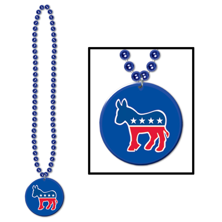 Beads with Medallion -  33"PatrioticBeads with Democratic