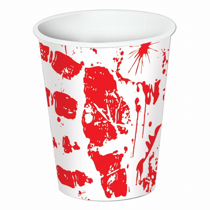 Beverage Cups for Parties & Occasions - 9 OzHalloweenBloody Handprints