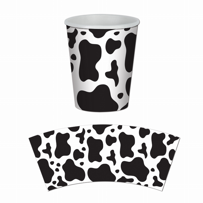 Beverage Cups for Parties & Occasions - 9 OzFarmCow Print
