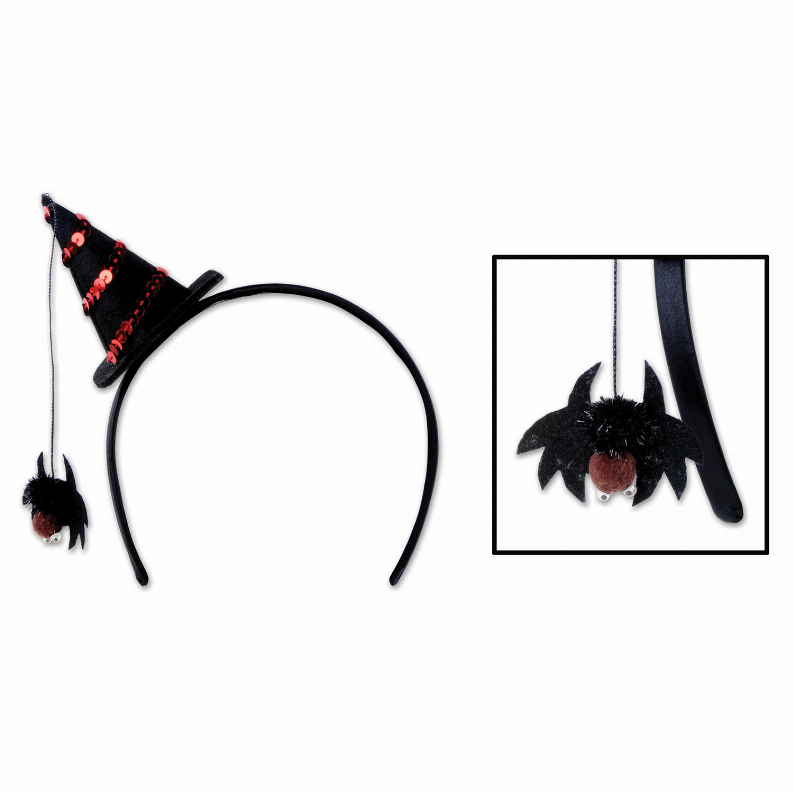 Boppers and Headbands - Halloween Spider Witch Hat Headband