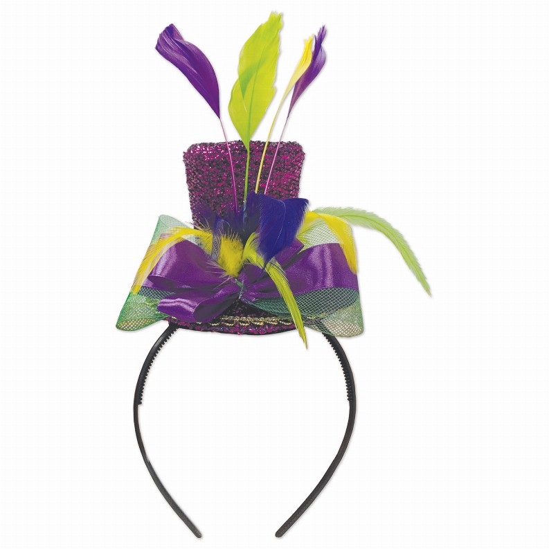 Boppers and Headbands - Mardi Gras Mardi Gras Top Hat Headband