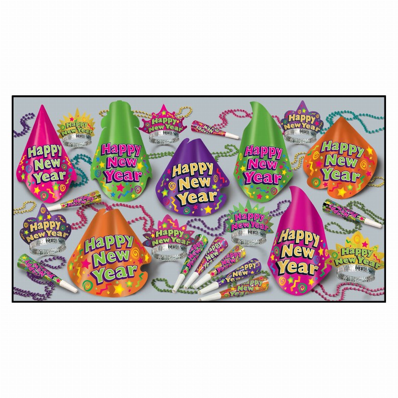 Party Kit - New Years 50 Person Color-Brite