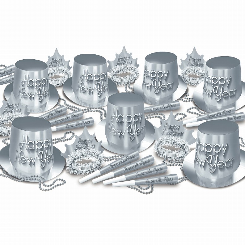 Party Kit - New Years 50 Person Silver New Year