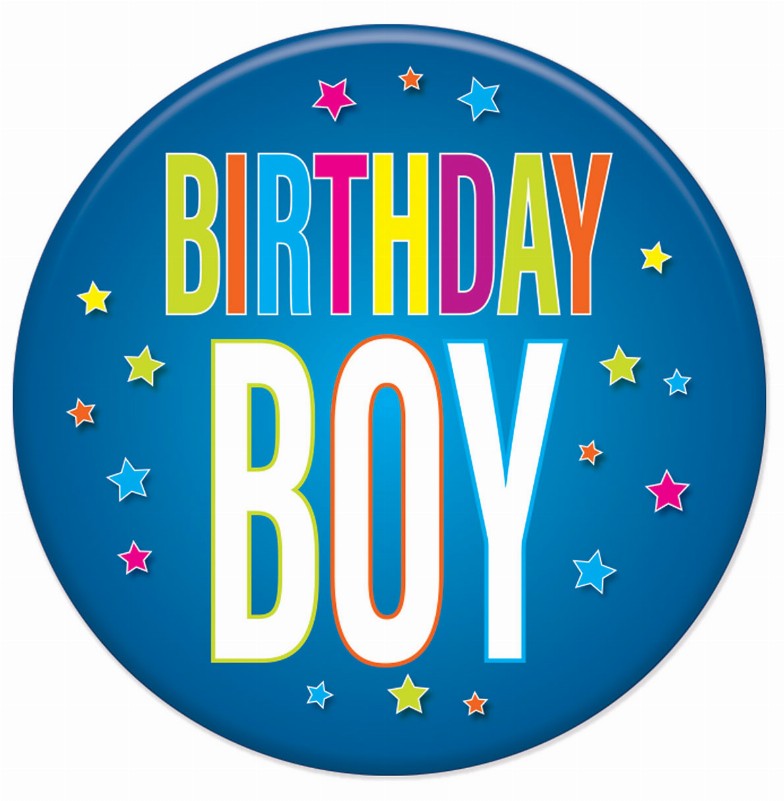 Printed Buttons - Birthday Boy Button