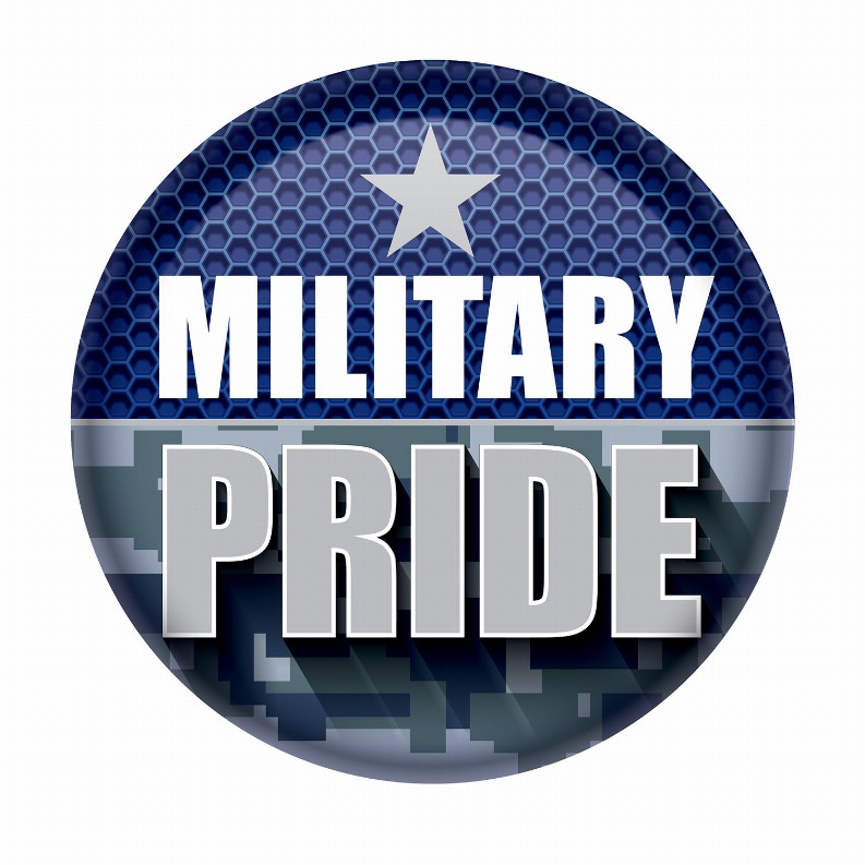 Printed Buttons - Military Pride Button