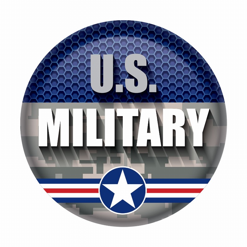 Printed Buttons - U S Military Button