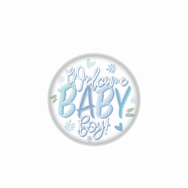 Printed Buttons - Welcome Baby Boy! Button