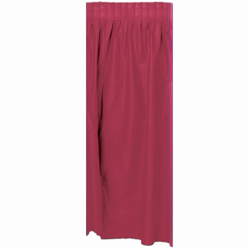 Table Skirts - Plastic  - General Occasion Plastic Table Skirting - burgundy; self-adhesive