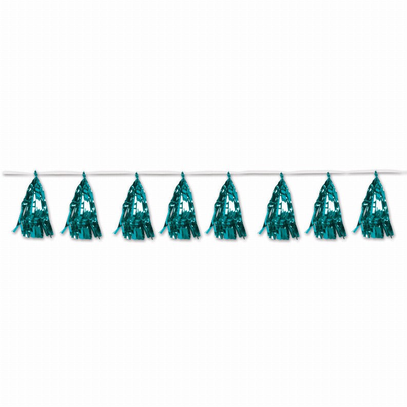 Tassel Garlands  - General Occasion Turquoise Metallic Tassel Garland