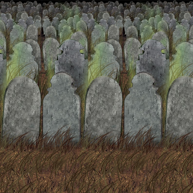 Themed Backdrops - Halloween Graveyard Backdrop