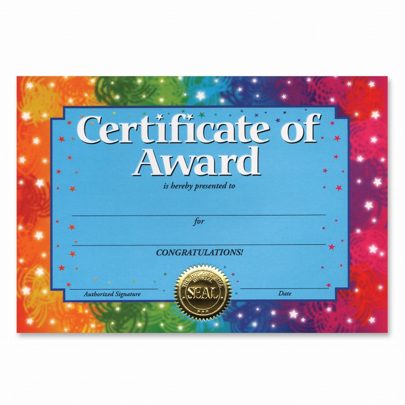 Themed Certificates - Educational  Of Award