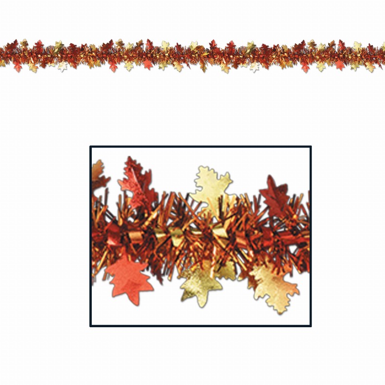Tissue Festooning  - Thanksgiving/Fall Metallic Autumn Leaf Garland