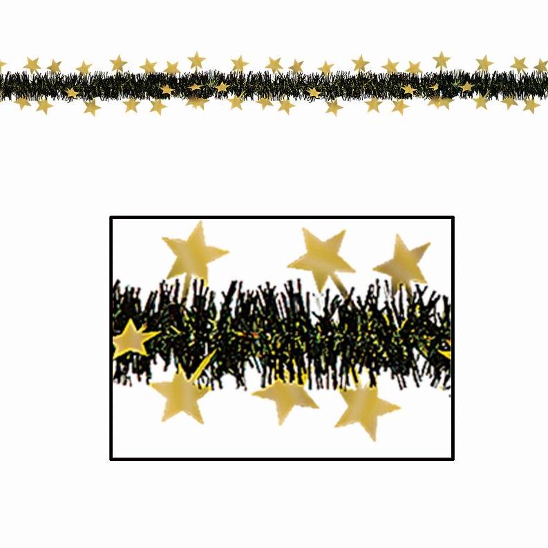 Tissue Festooning  - New Years Gold Metallic Star Garland