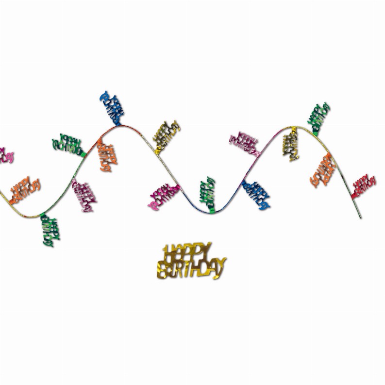 Wire Garland  - Birthday Gleam 'N Flex Happy Birthday Garland