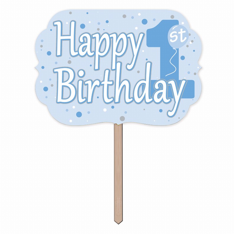 Yard Signs  - 1st Birthday  1st Birthday Yard Sign - Blue