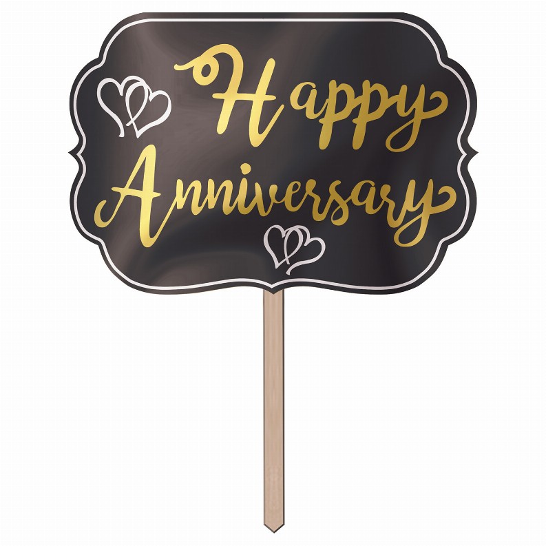 Yard Signs  - Anniversary Foil Happy Anniversary Yard Sign