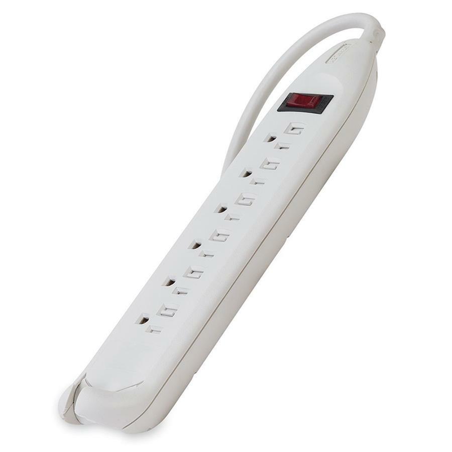 Belkin 6-Outlet Sliding Cover Power Strip - 3-prong - 6 - 12 ft Cord - Beige