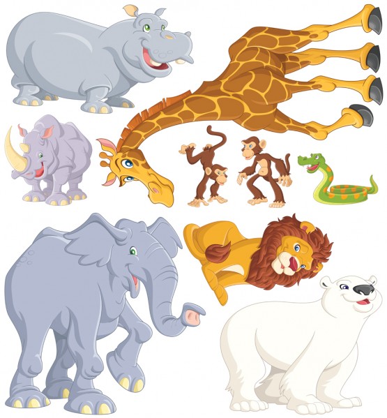 Biggies Wall Stickies - Zoo Animals