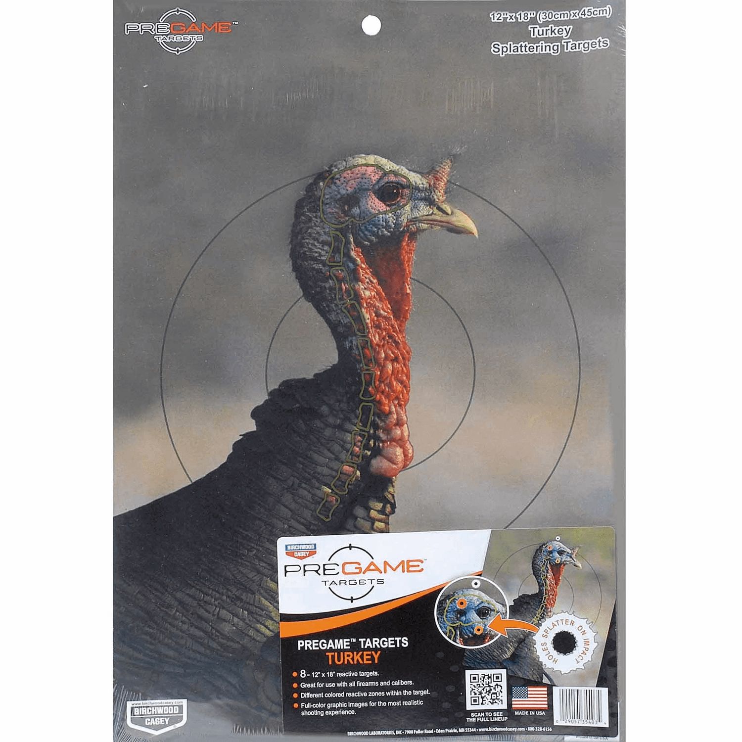 Birchwood Casey Pregame 12x18 Turkey Reactive Target 8 Pack