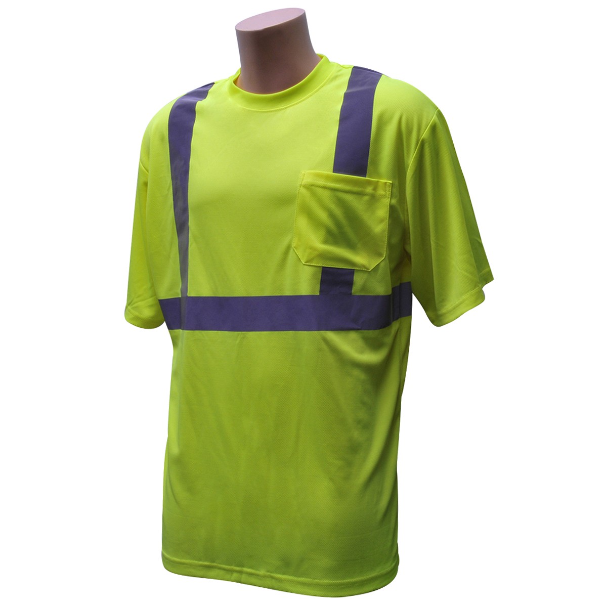 Bco Ss Pkt T W/Reflective Tape/Hivis/Lime L