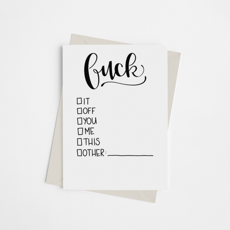 "Fuck..." Checklist - Greeting Card