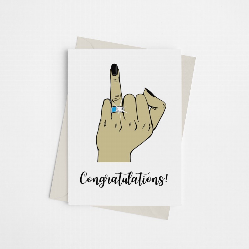 Congrats/Fucking Finally - Engagement Greeting Cards