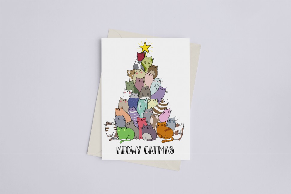 Meowy Catmas - Greeting Card