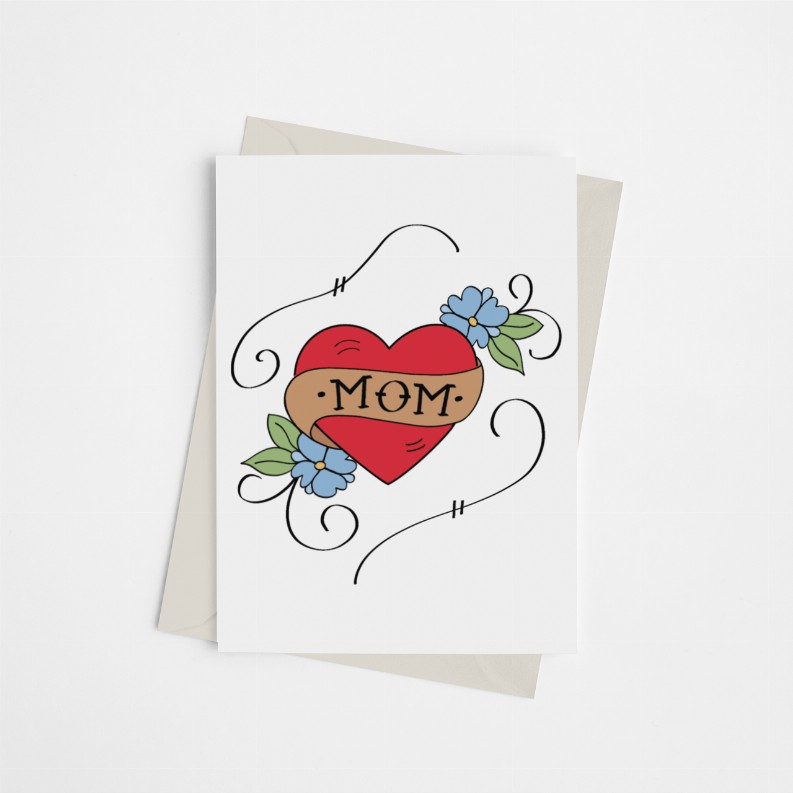 Mom Tattoo Card - Greeting Card